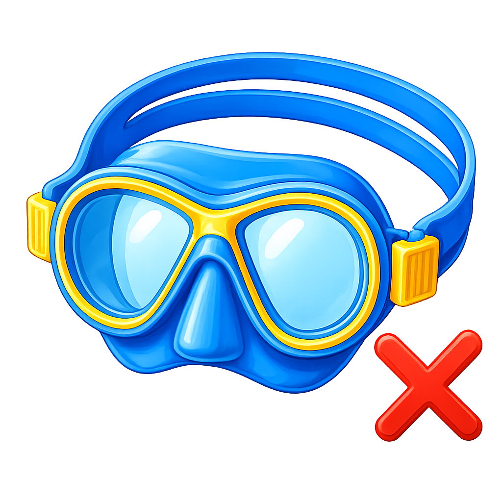 Not Suitable Goggles: Scuba diving style mask